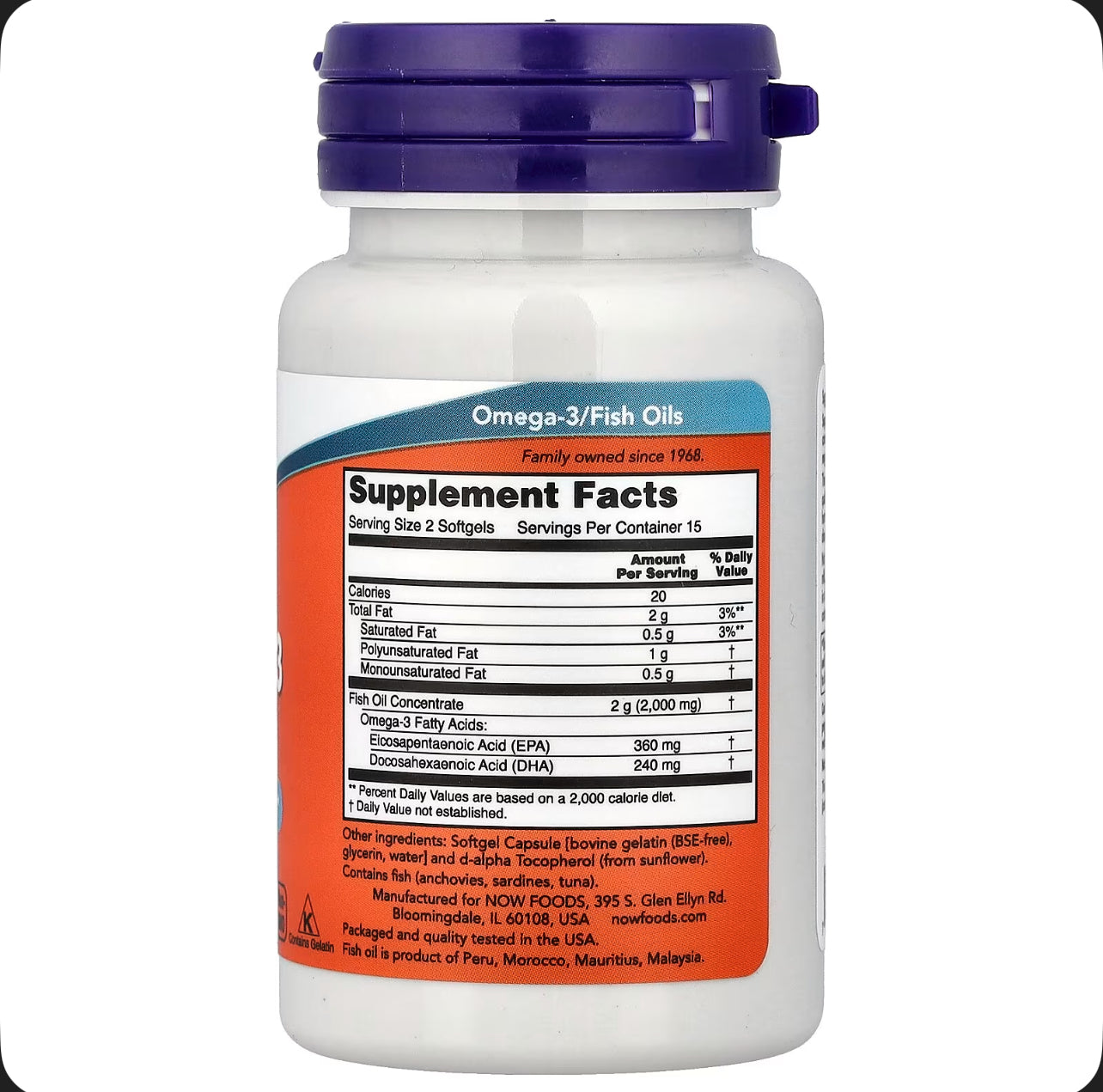 زيت السمك الغني بأوميغا-3 1000 ملجم 30 omega -3 كبسولة