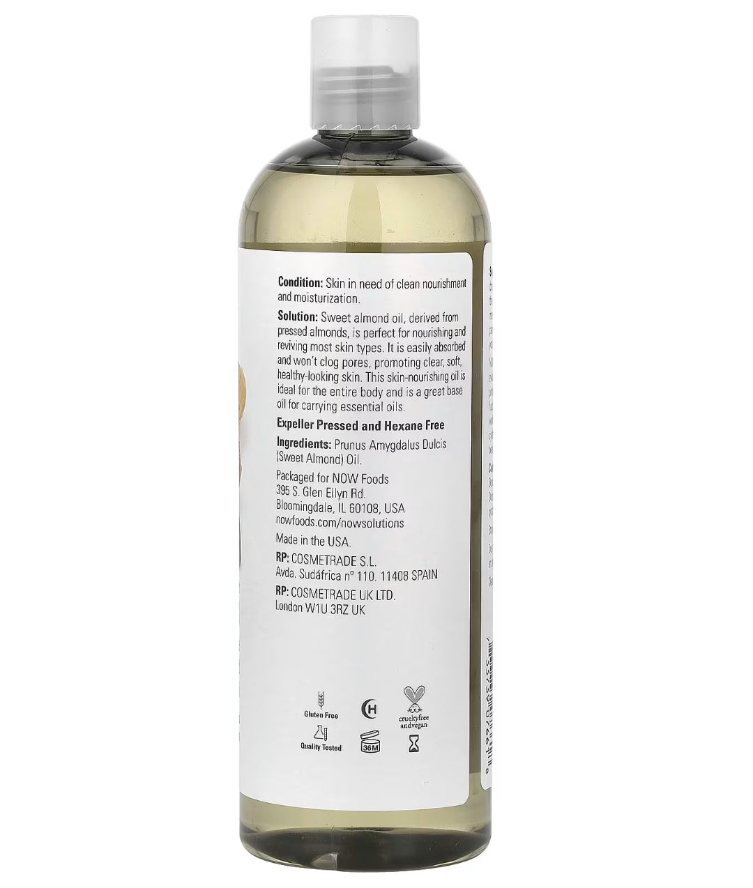 زيت اللوز الحلو من NOW Foods (Solutions Sweet Almond Oil – بدون عطر)
473 مل