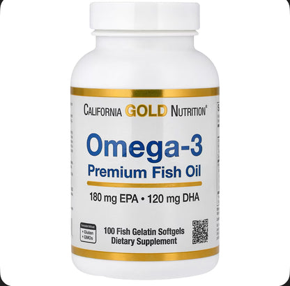 California Gold Nutrition 
Omega 3,اوميغا 3 , (1100  ملجم لكل كبسولة ) ،100 كبسولة