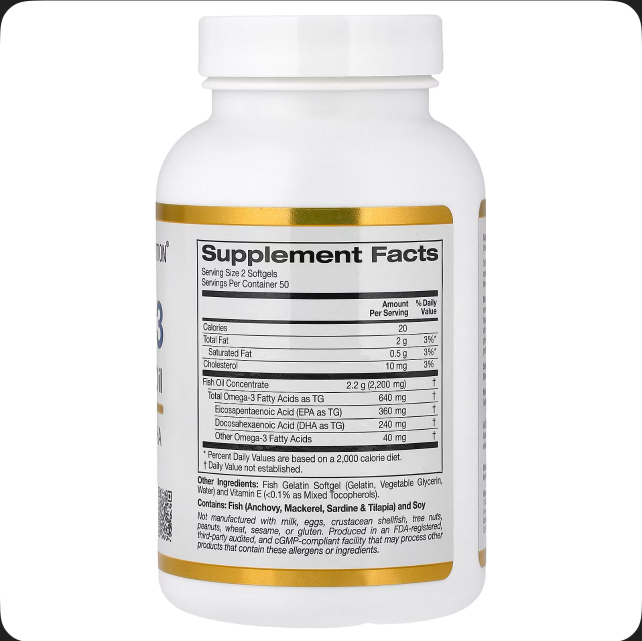 California Gold Nutrition 
Omega 3,اوميغا 3 , (1100  ملجم لكل كبسولة ) ،100 كبسولة