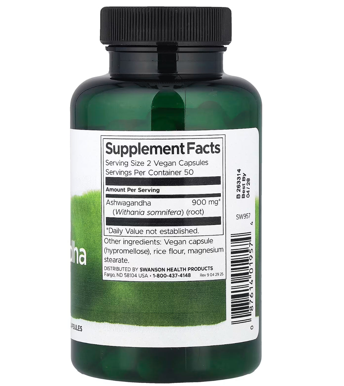 Ashwagandha العبعب المنوم 100 ،Full Spectrum كبسولة نباتية صرف
(450 ملجم لكل كبسولة) اشواغندا