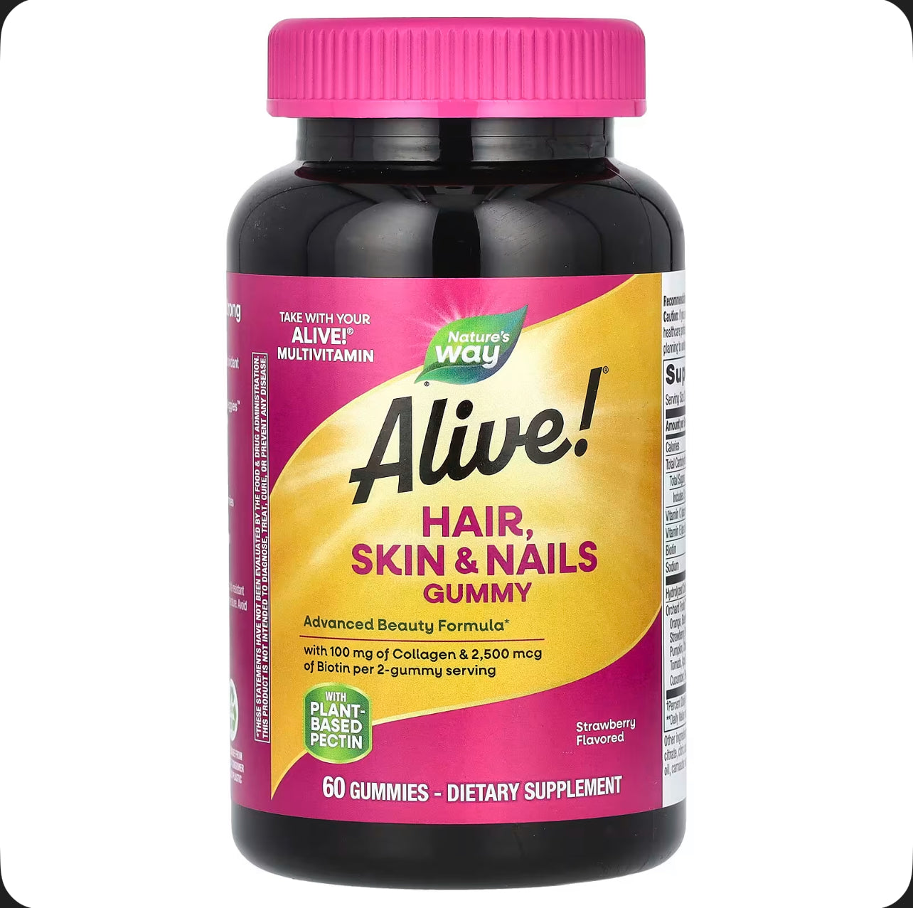 Nature’s Way – Alive! Hair, Skin & Nails Gummies (60 Gummies) اقراص لدعم الشعر والبشرة والأظافر (60 قطعة)